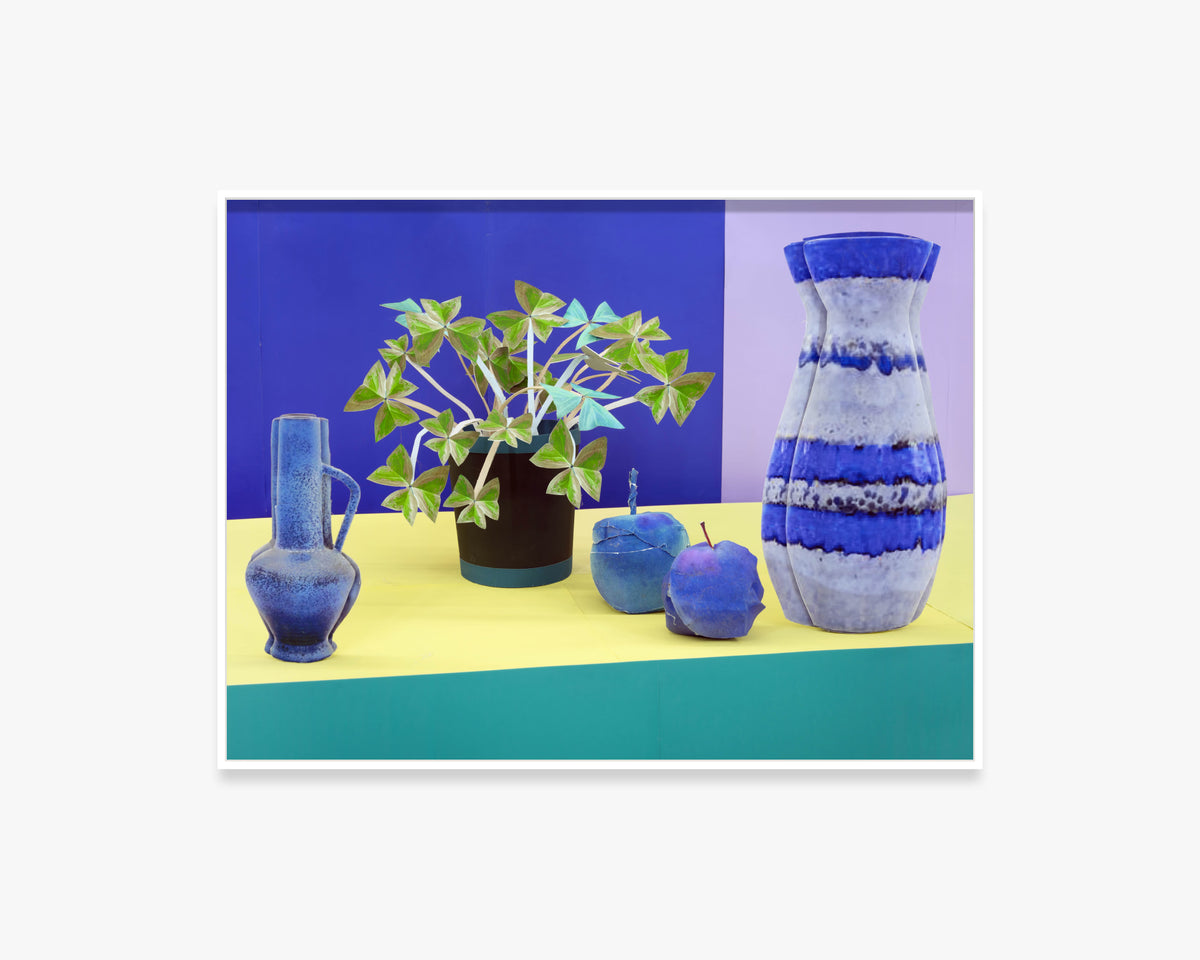 Blue Apples and Houseplant